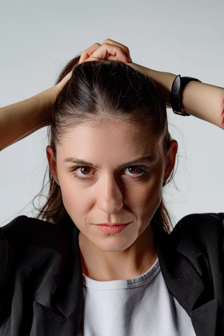 A modern studio portrait of Alisa Brkić from her professional portfolio shoot by Sinisa Zec Studio